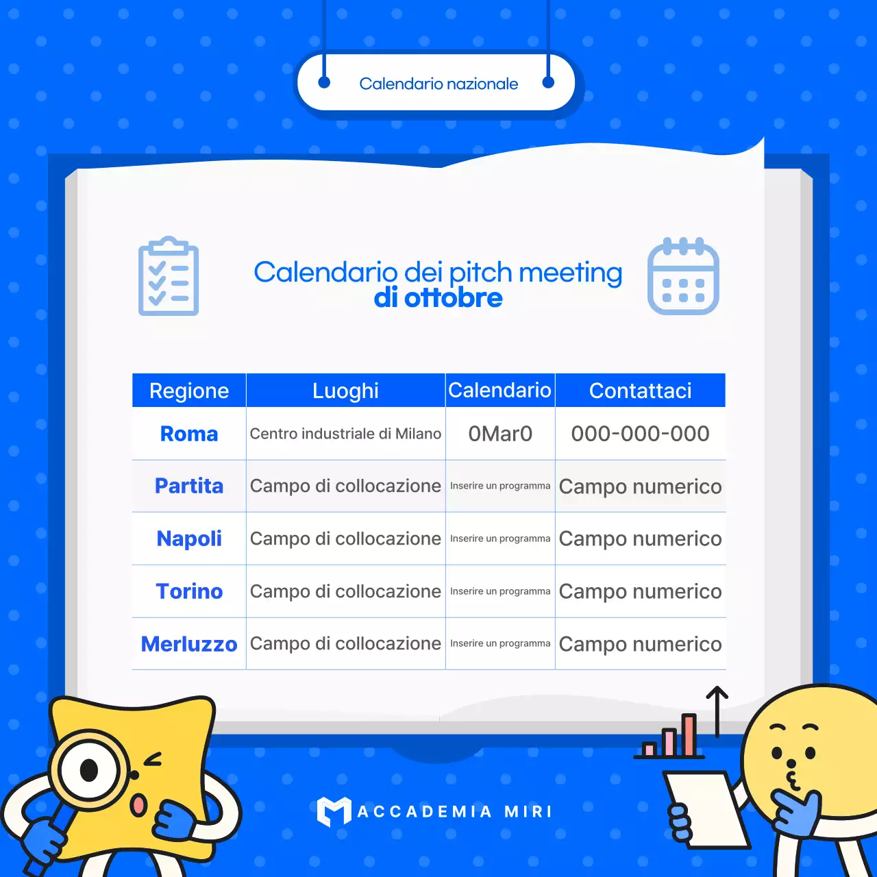 Informazioni sulle sessioni informative Blue Simple
