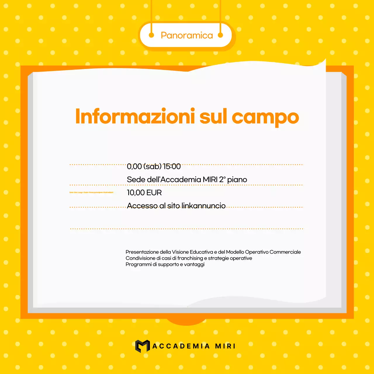 Informazioni sulle sessioni informative Blue Simple