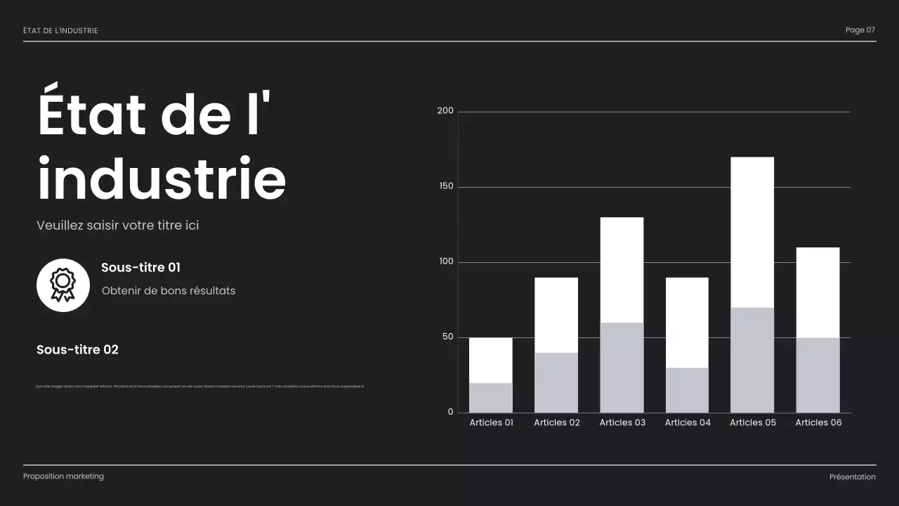 présentation d'entreprise moderne en noir