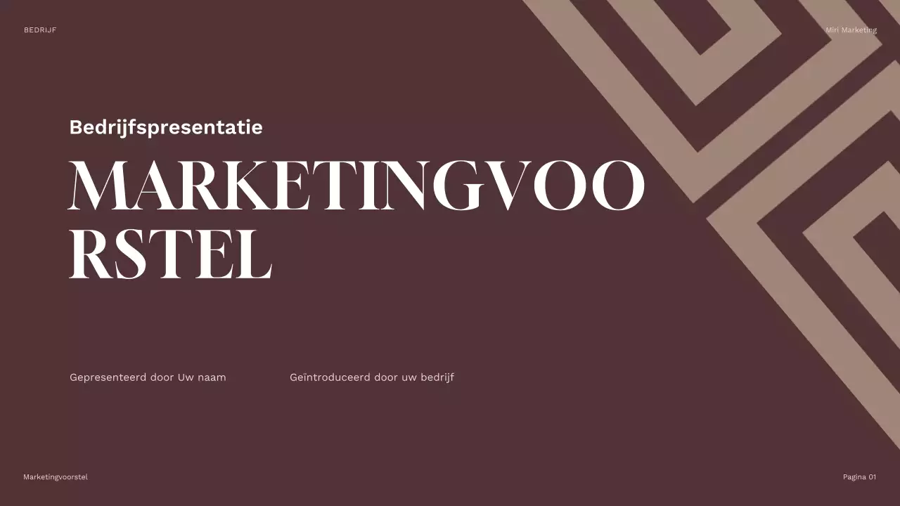bruine geometrische marketingpresentatie