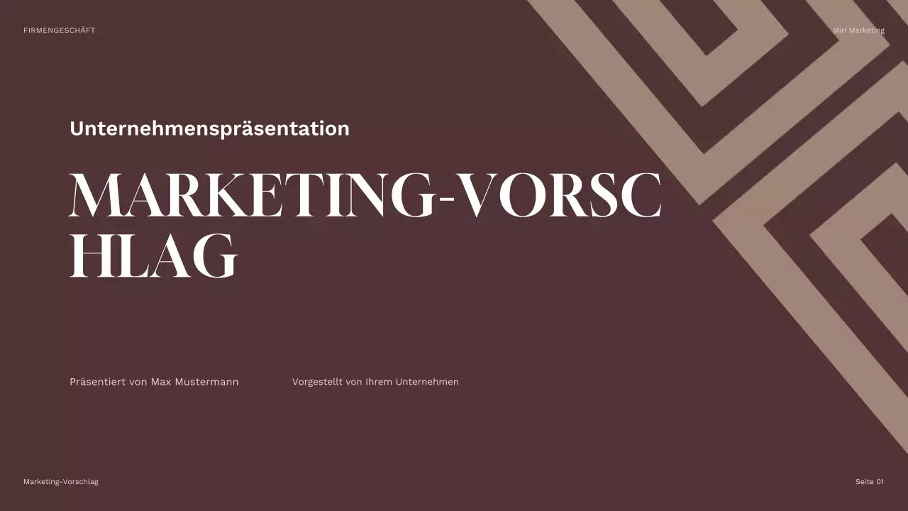 braune geometrische Marketing-Präsentation