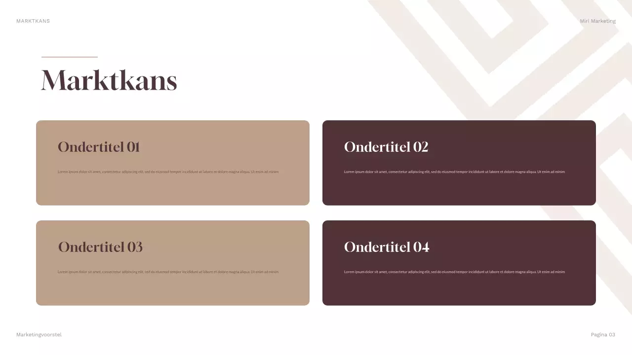 bruine geometrische marketingpresentatie