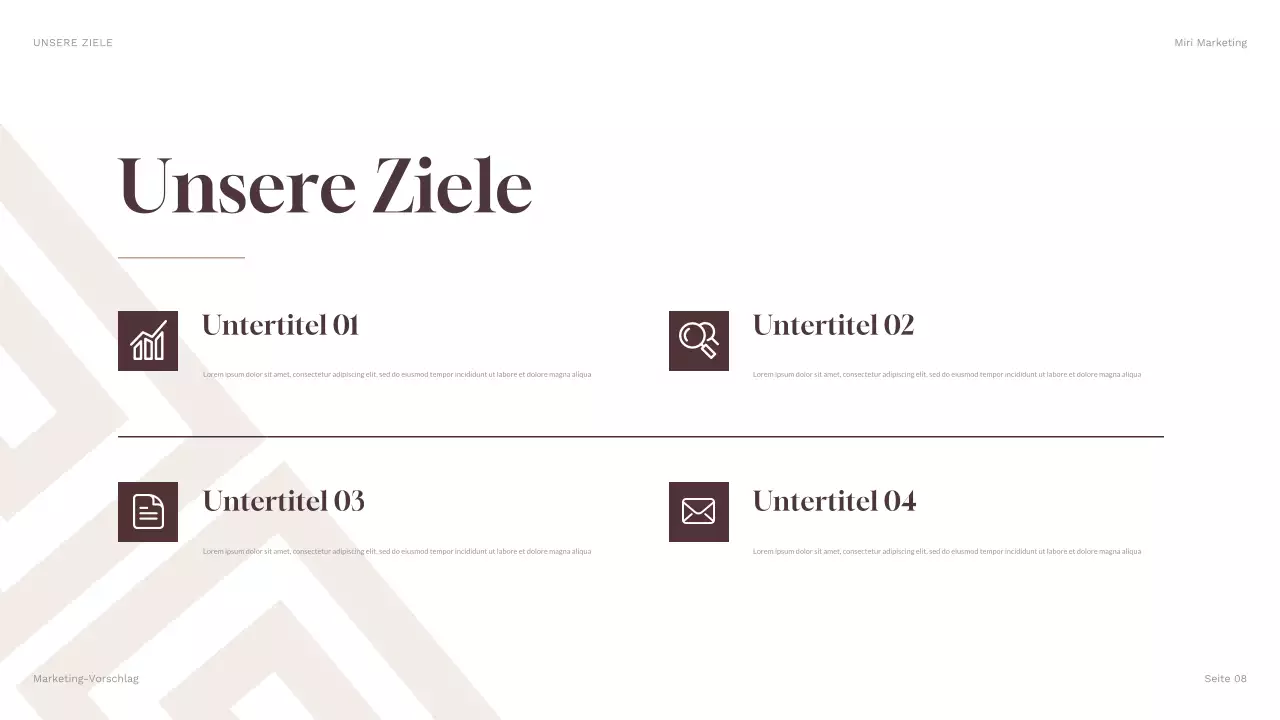 braune geometrische Marketing-Präsentation