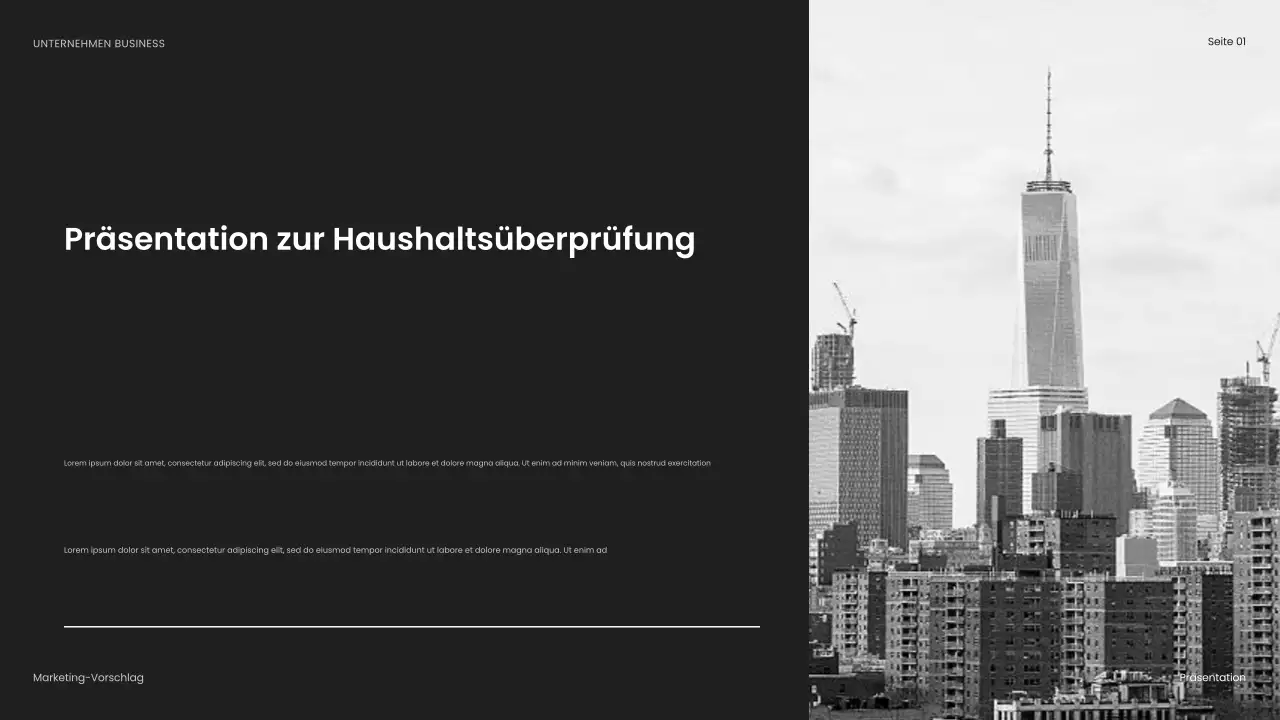 schwarz modern business präsentation