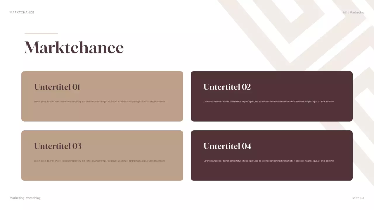 braune geometrische Marketing-Präsentation