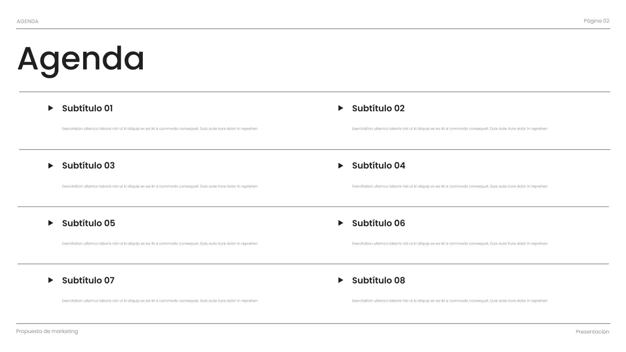 presentación de negocios moderna en negro
