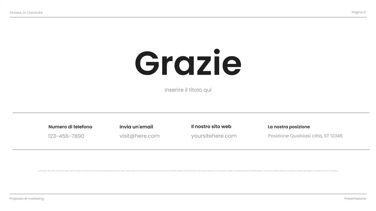 presentazione aziendale nera e moderna