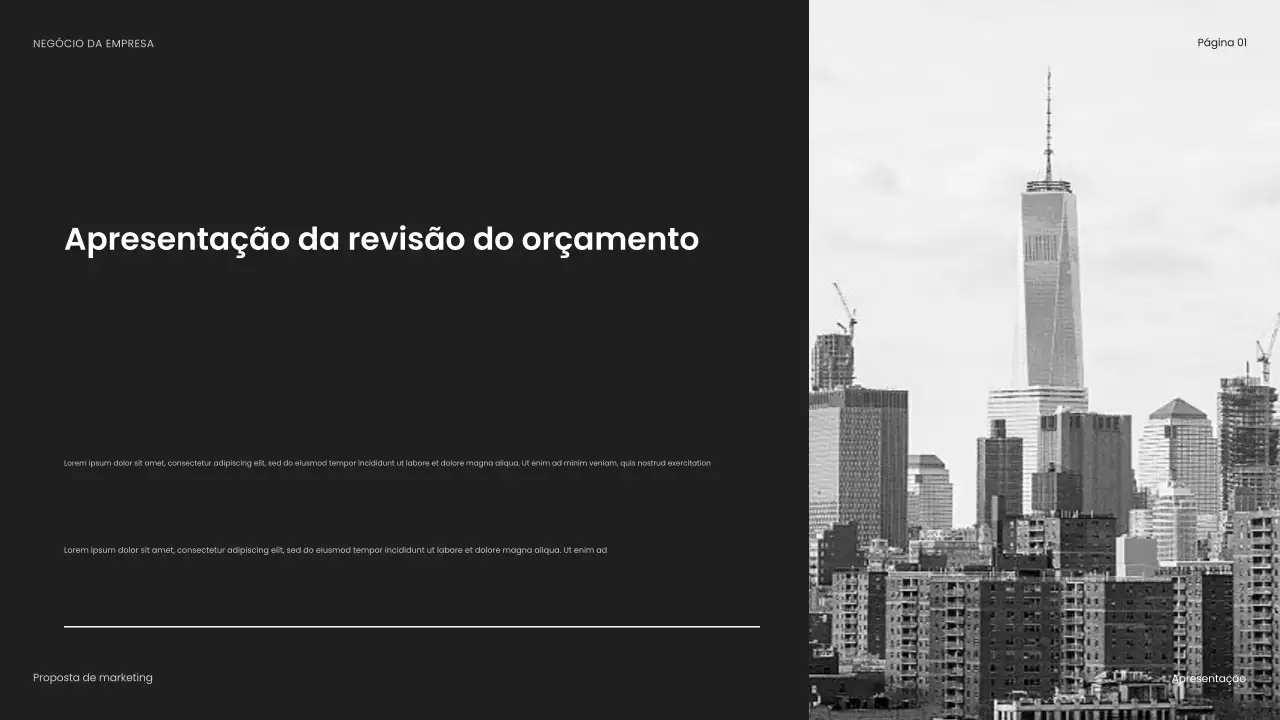 apresentação de empresa moderna em preto