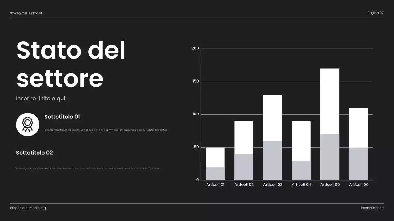 presentazione aziendale nera e moderna