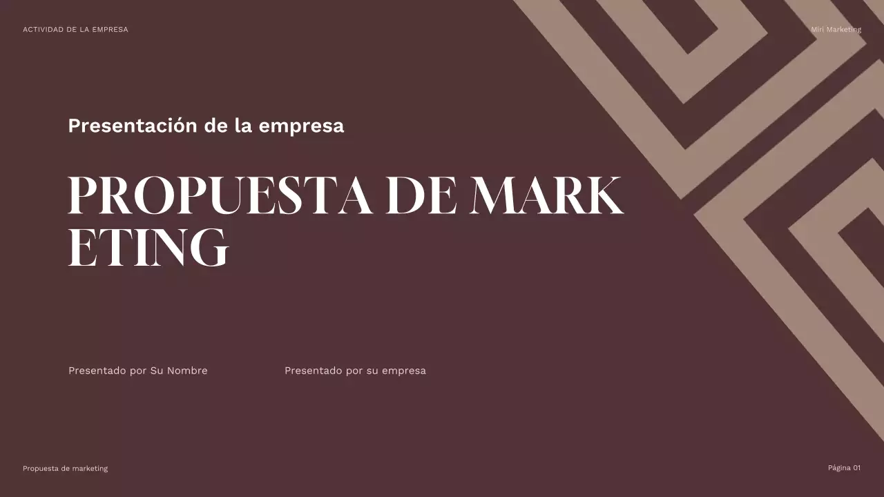 presentación geométrica marrón de marketing