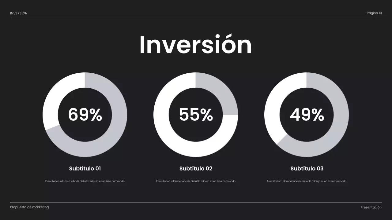 presentación de negocios moderna en negro