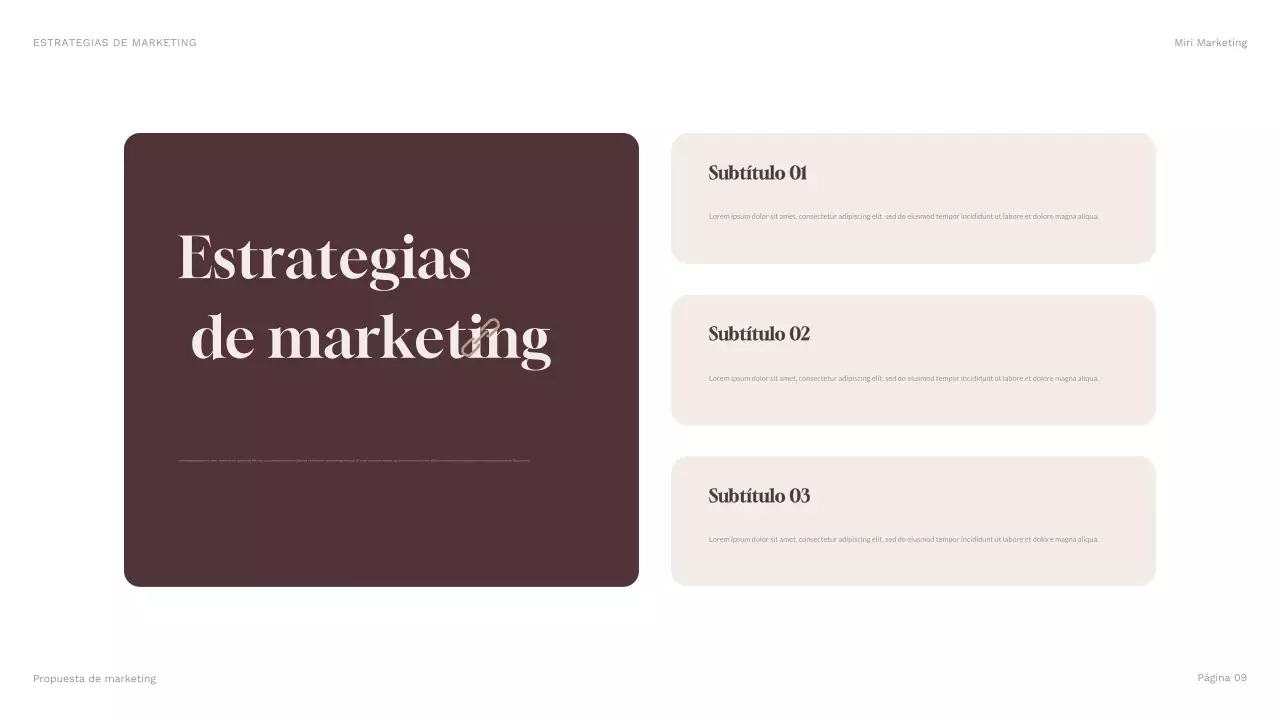 presentación geométrica marrón de marketing