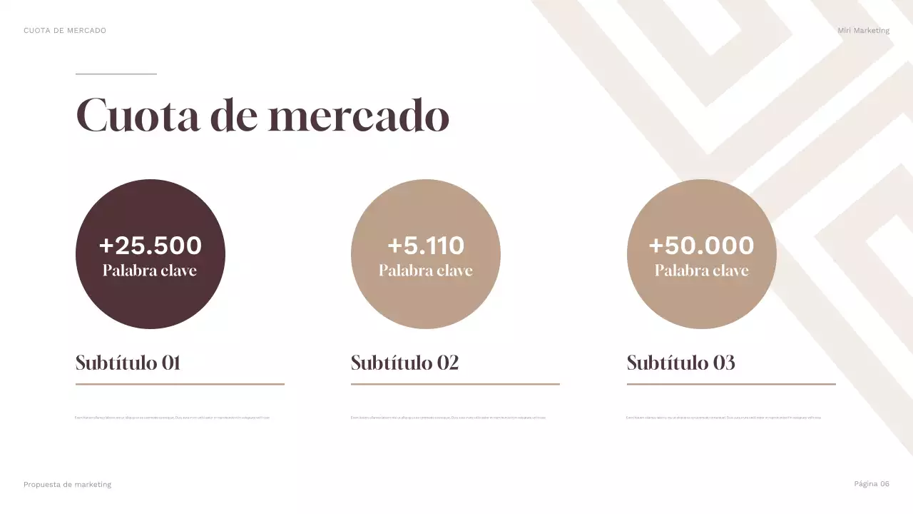 presentación geométrica marrón de marketing