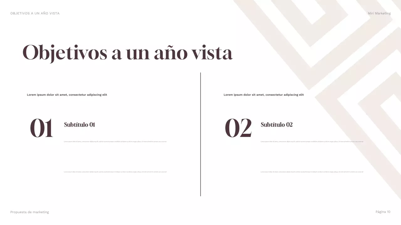 presentación geométrica marrón de marketing