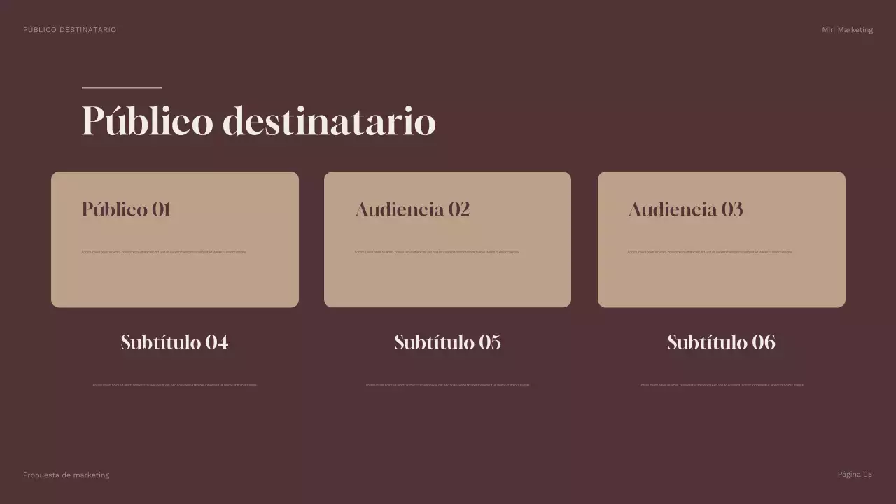 presentación geométrica marrón de marketing