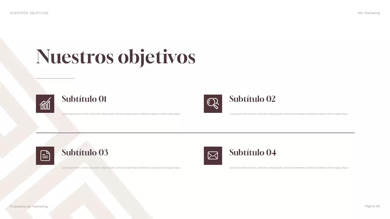 presentación geométrica marrón de marketing