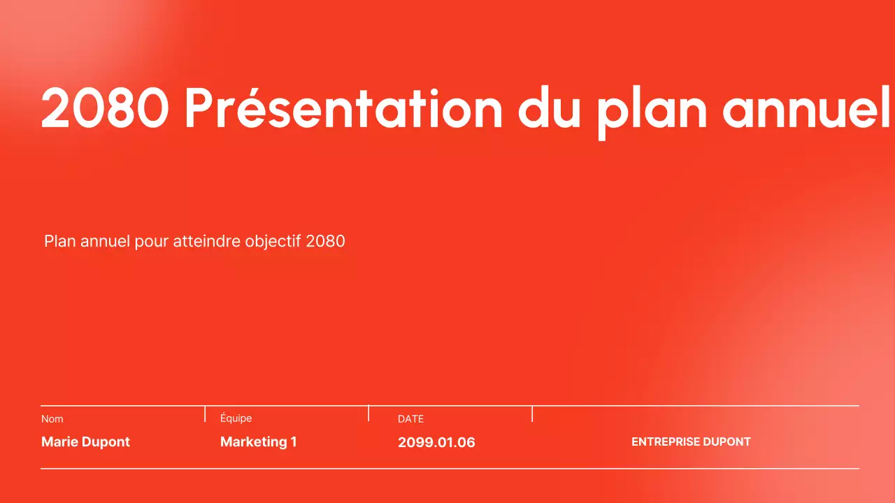 Présentation du plan annuel de Red Modern