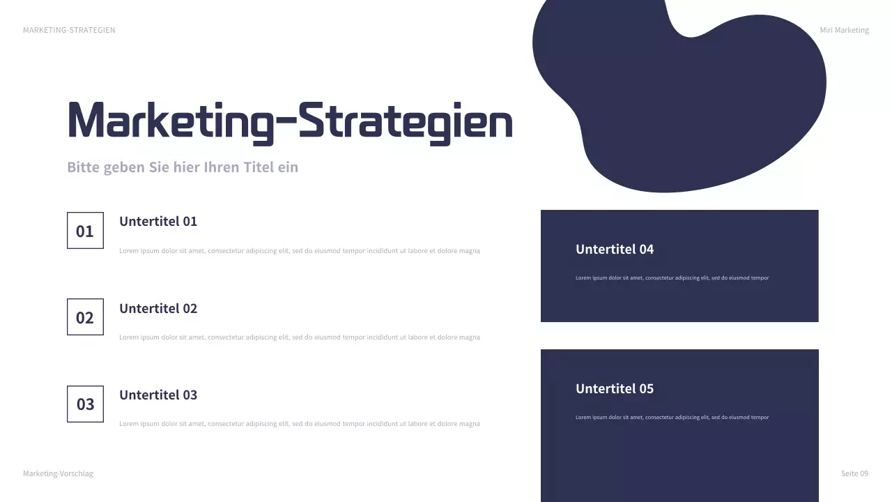 navy modern marketing presentation