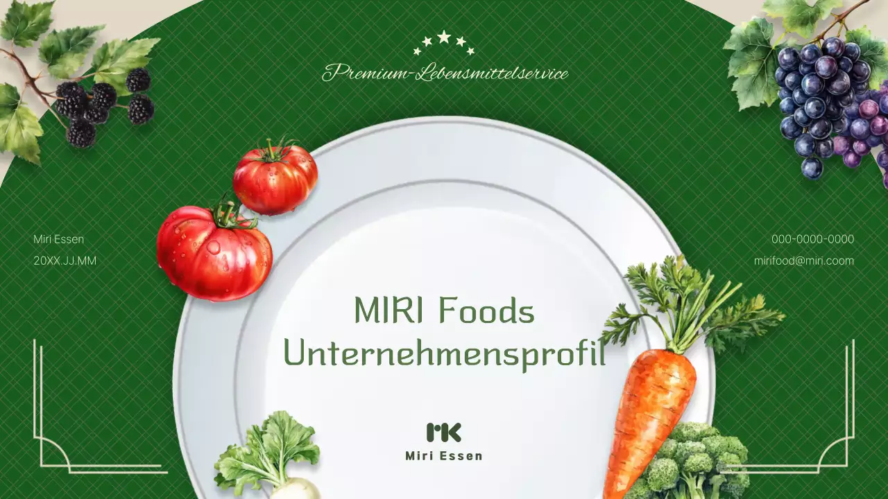 Ein grünes, schickes Catering-Pitchbook