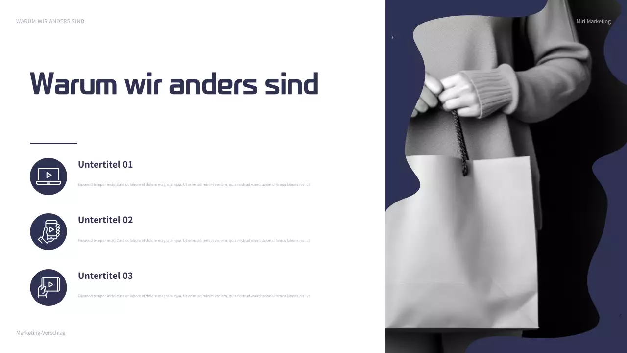 navy modern marketing presentation