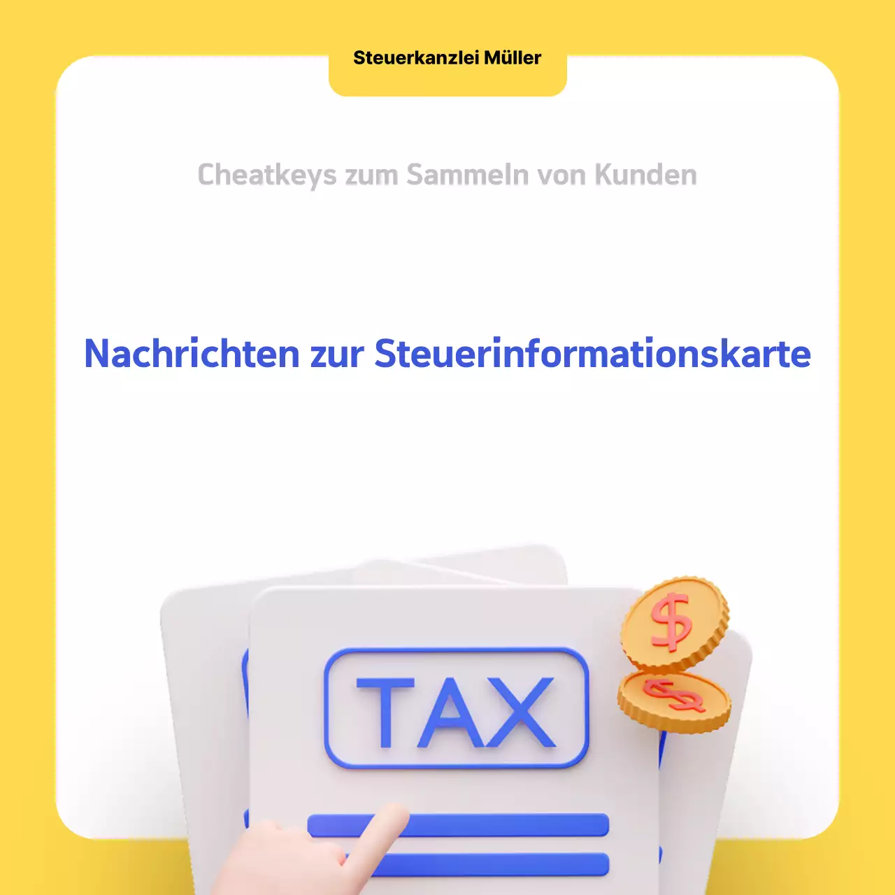 Förderung von gelben modernen Steuerinformationen