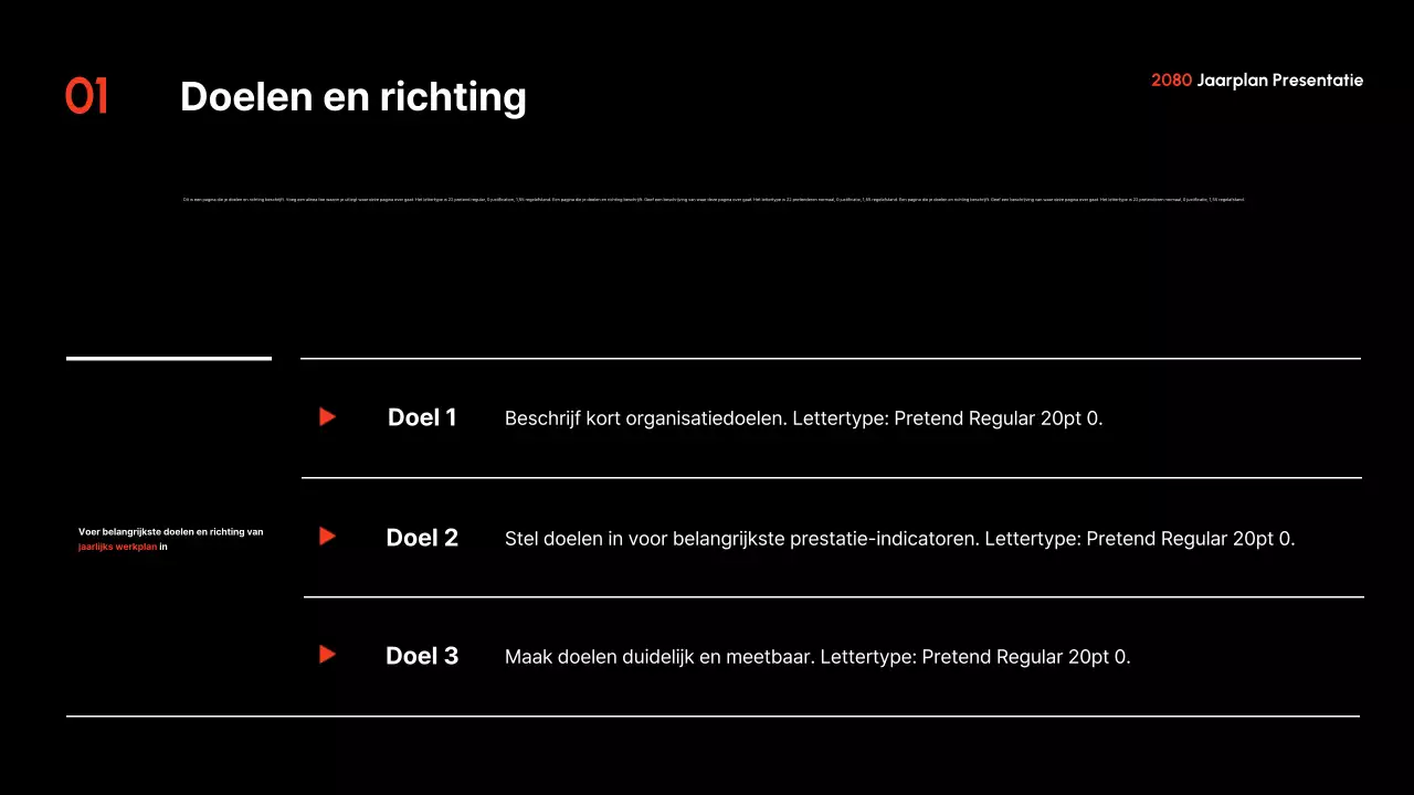 Het Red Modern Jaarplan presenteren