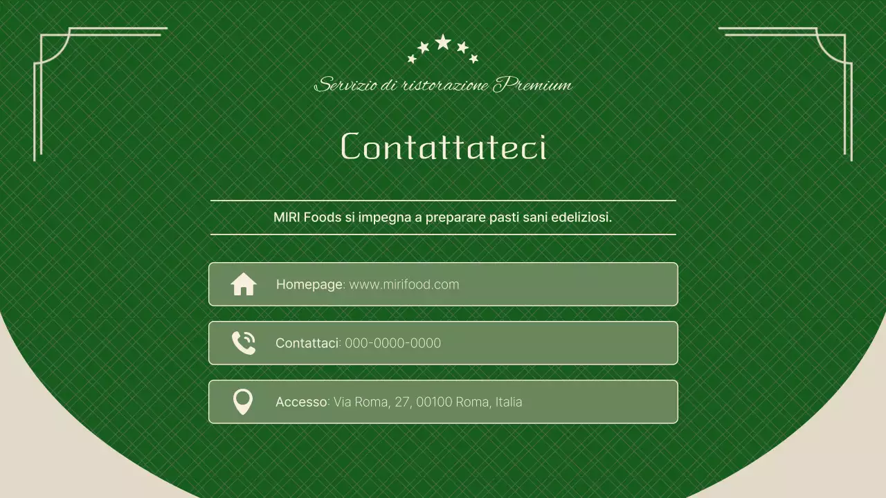 Un pitch book per un catering verde e chic