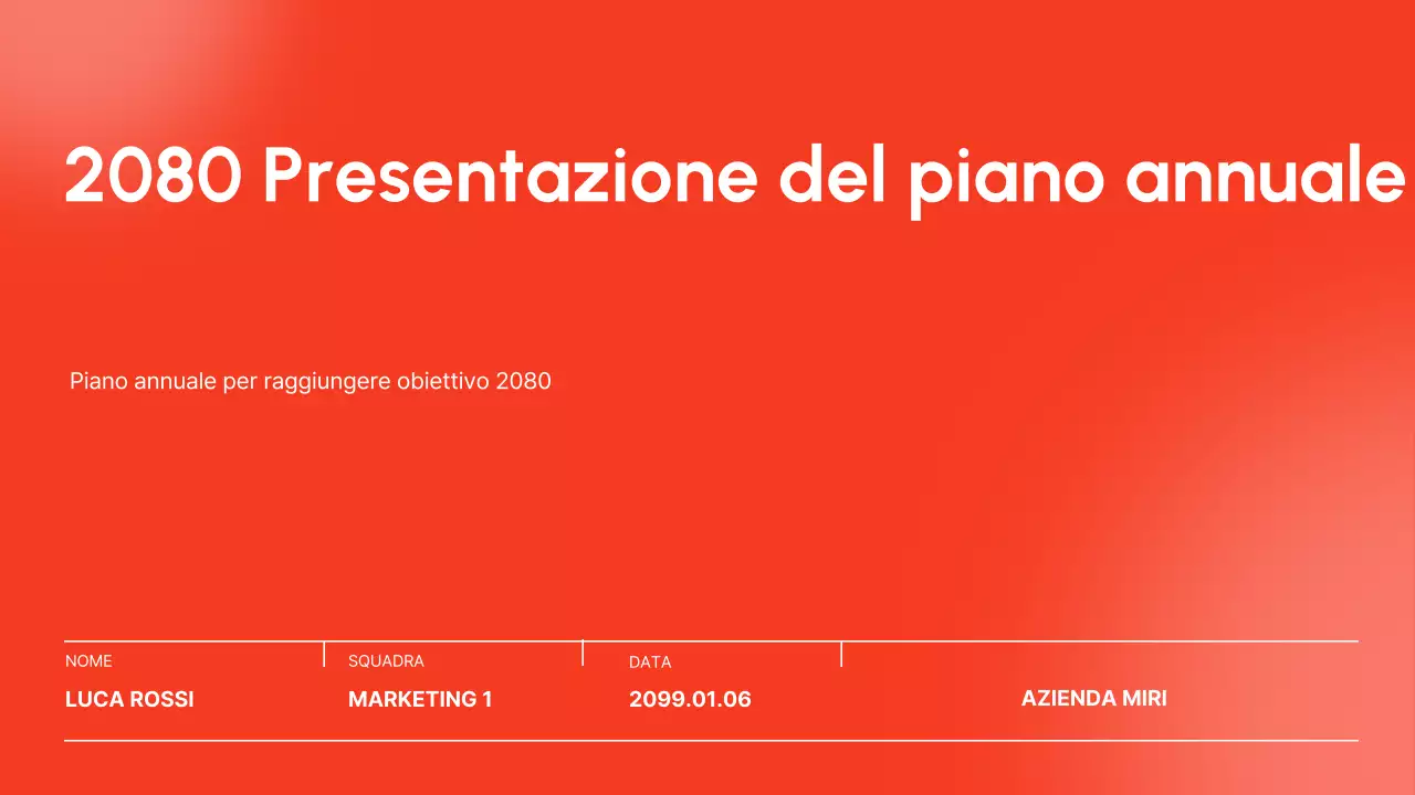 Presentazione del Piano annuale Red Modern