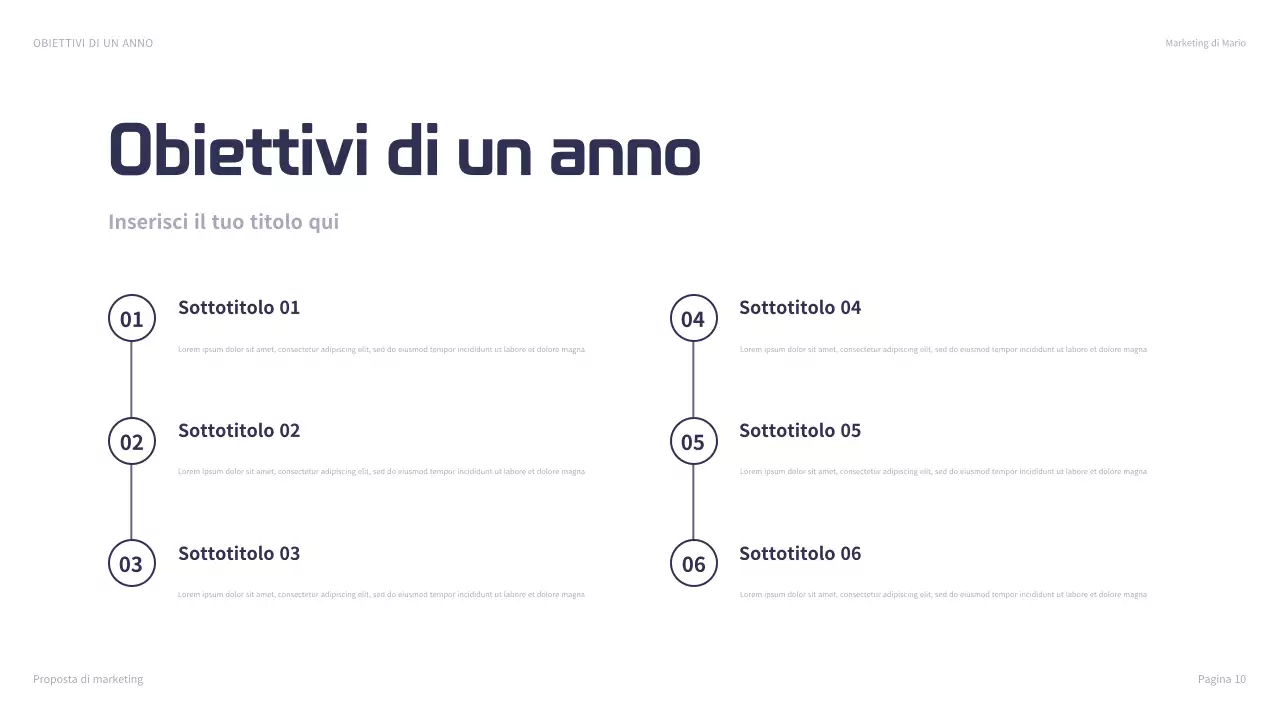 presentazione del marketing moderno della marina