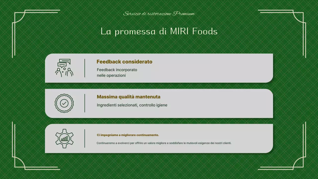 Un pitch book per un catering verde e chic