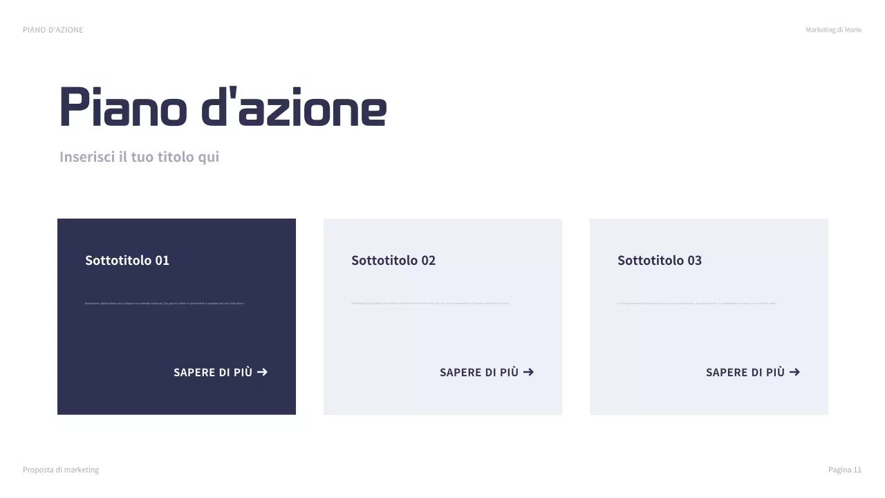 presentazione del marketing moderno della marina