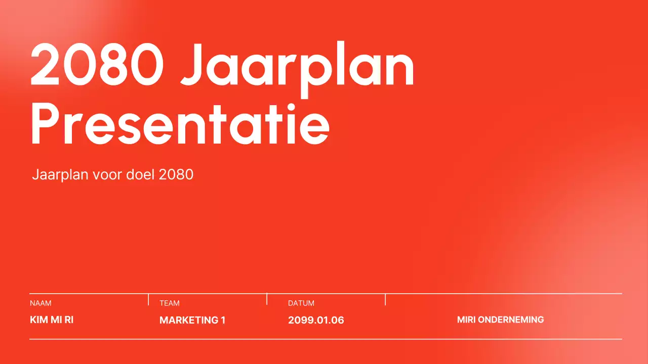 Het Red Modern Jaarplan presenteren