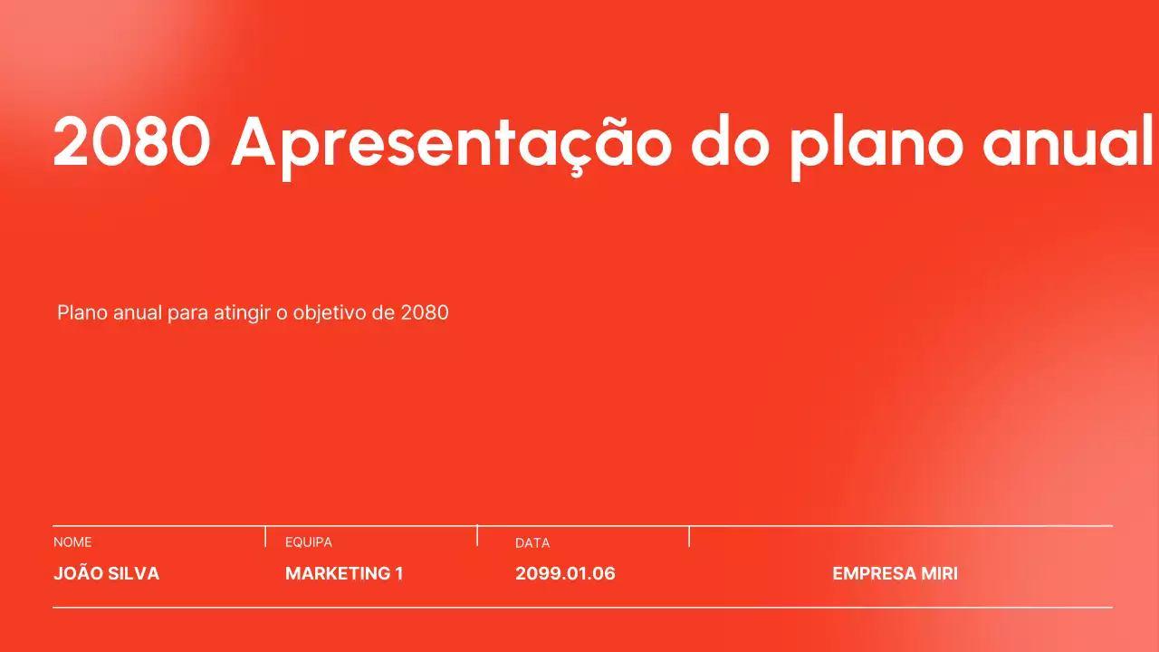 Apresentação do plano anual da Red Modern