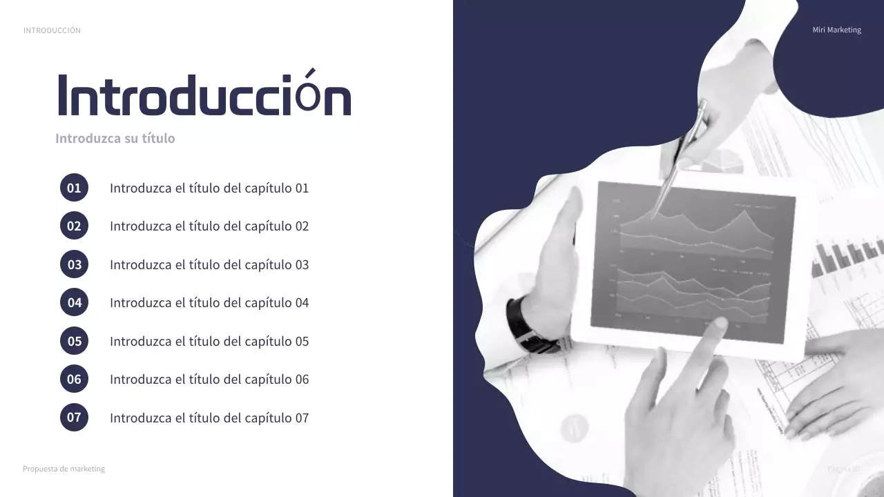 presentación de marketing navy modern