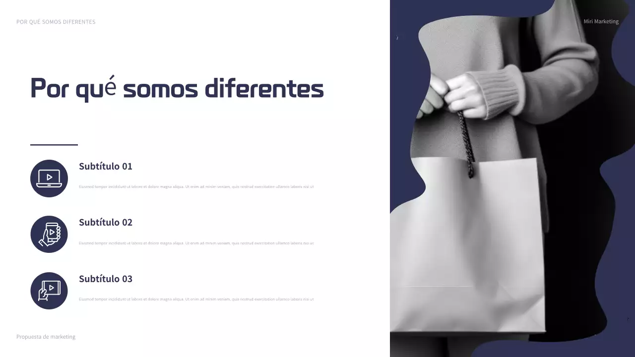 presentación de marketing navy modern