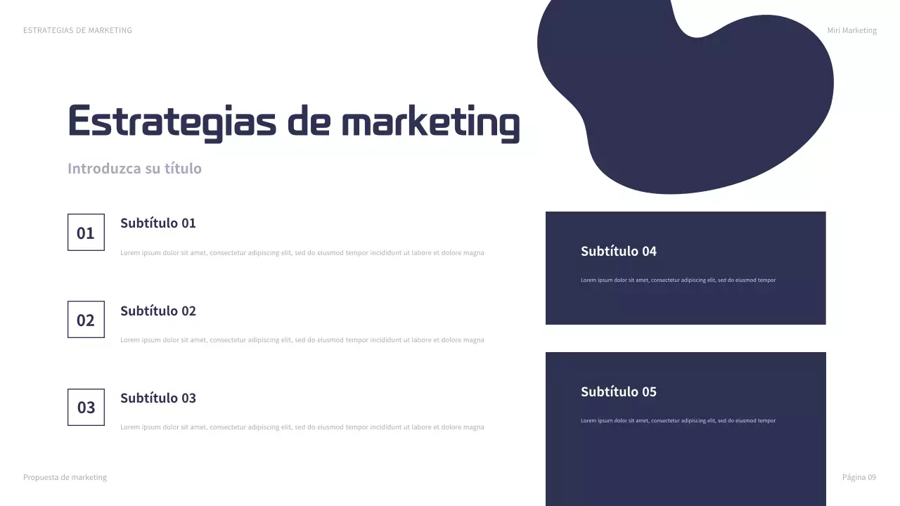 presentación de marketing navy modern