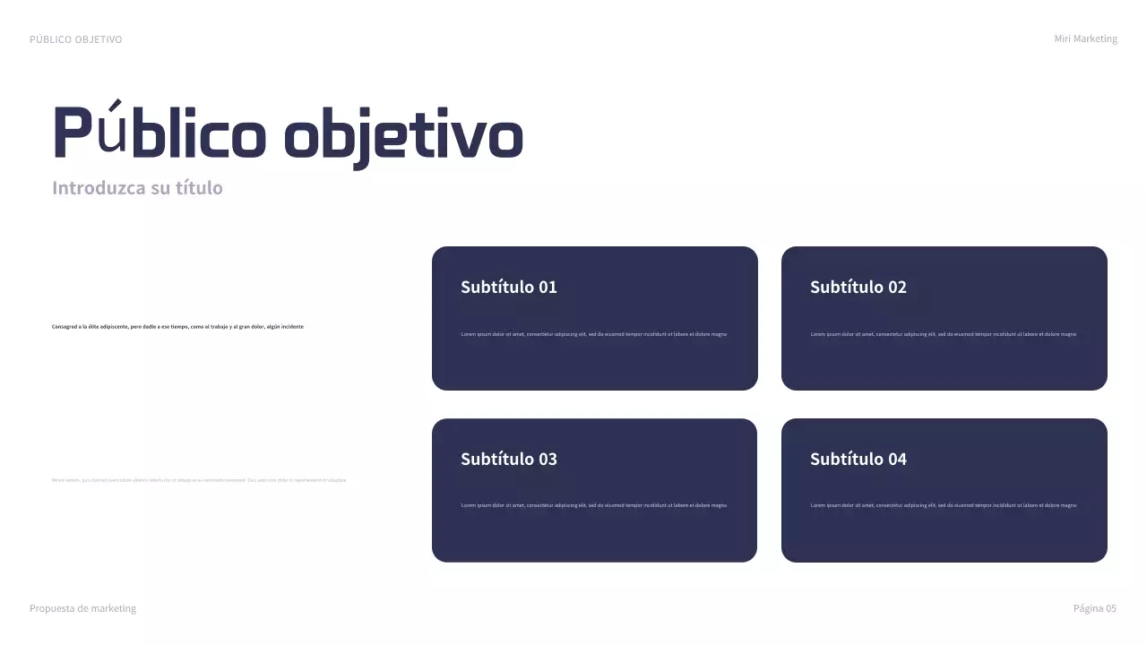 presentación de marketing navy modern