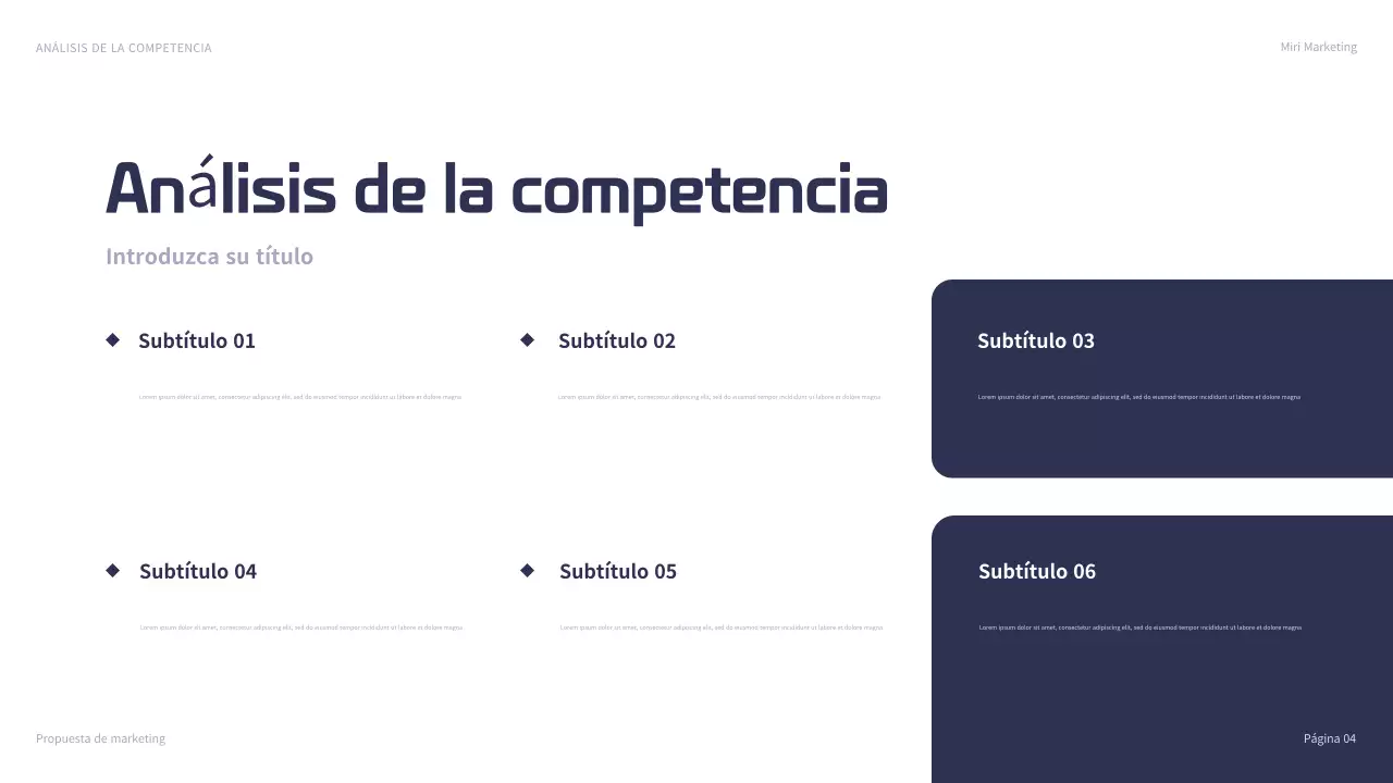 presentación de marketing navy modern