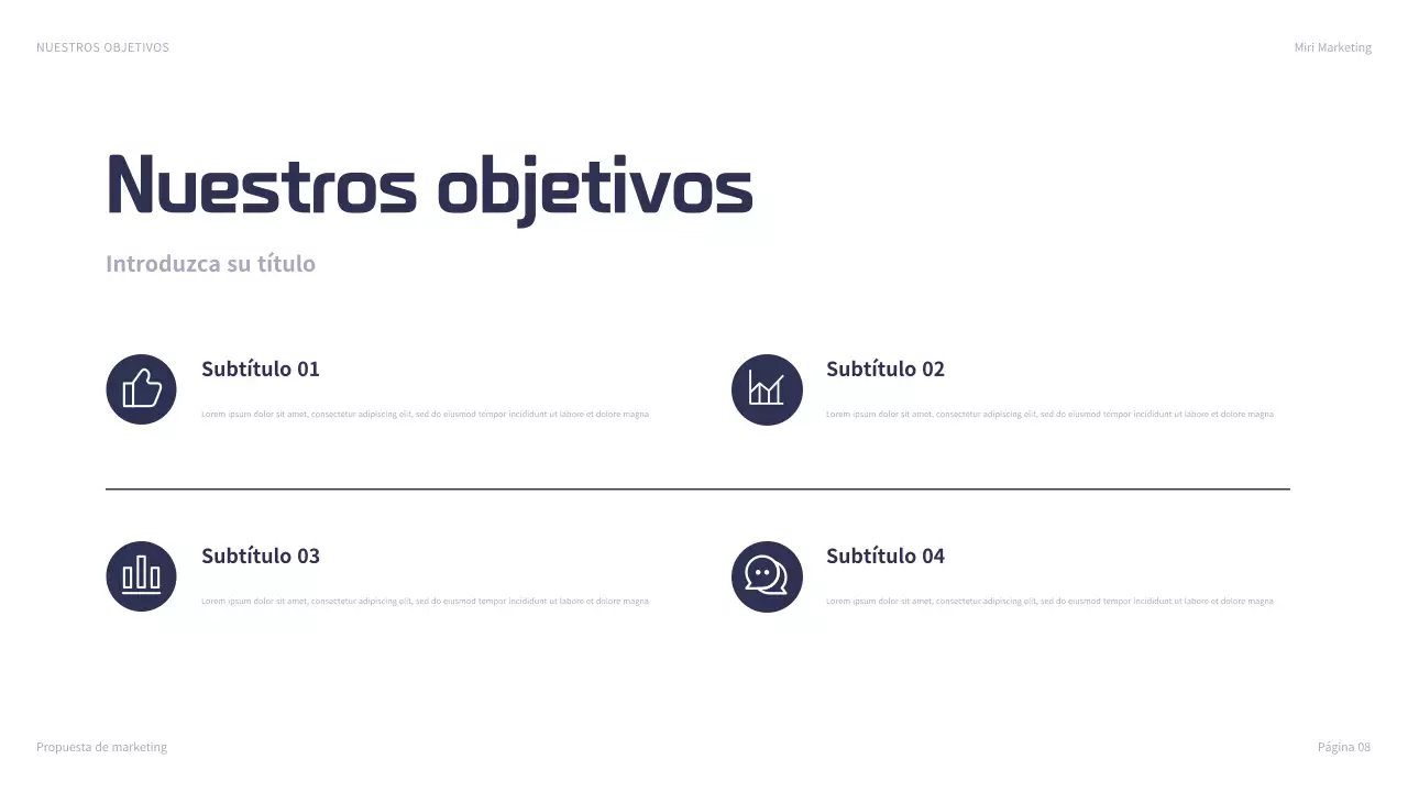 presentación de marketing navy modern