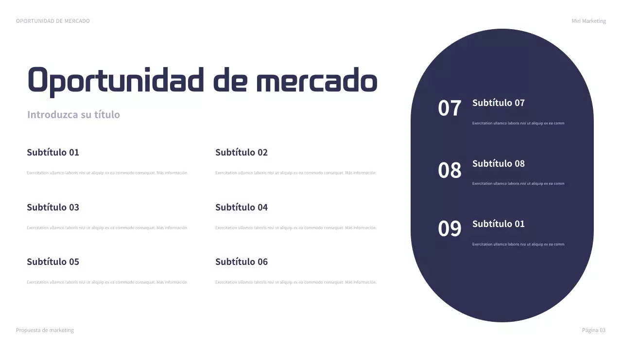 presentación de marketing navy modern