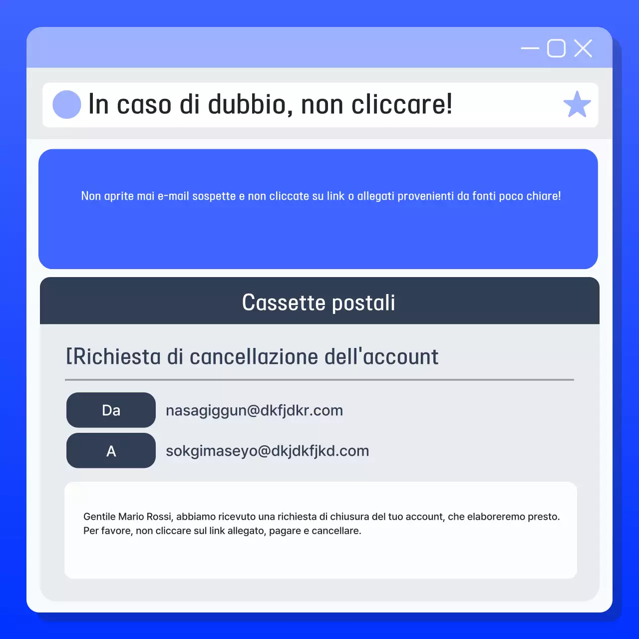 Precauzioni di sicurezza moderne blu
