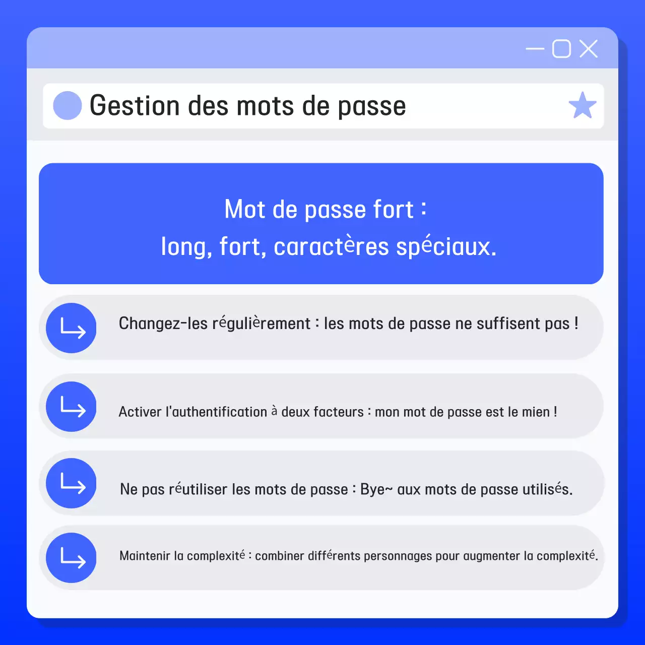 Précautions de sécurité Blue Modern