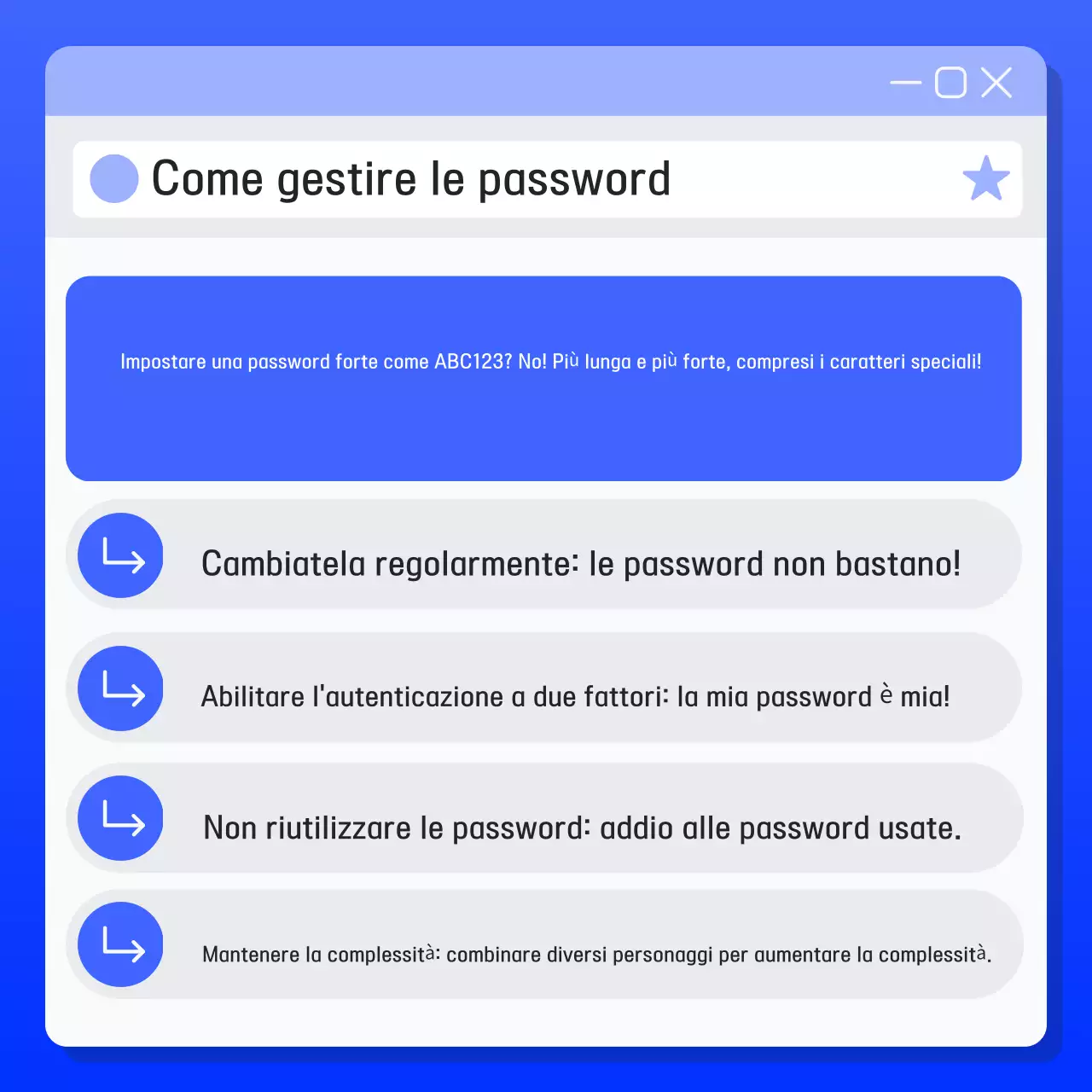 Precauzioni di sicurezza moderne blu