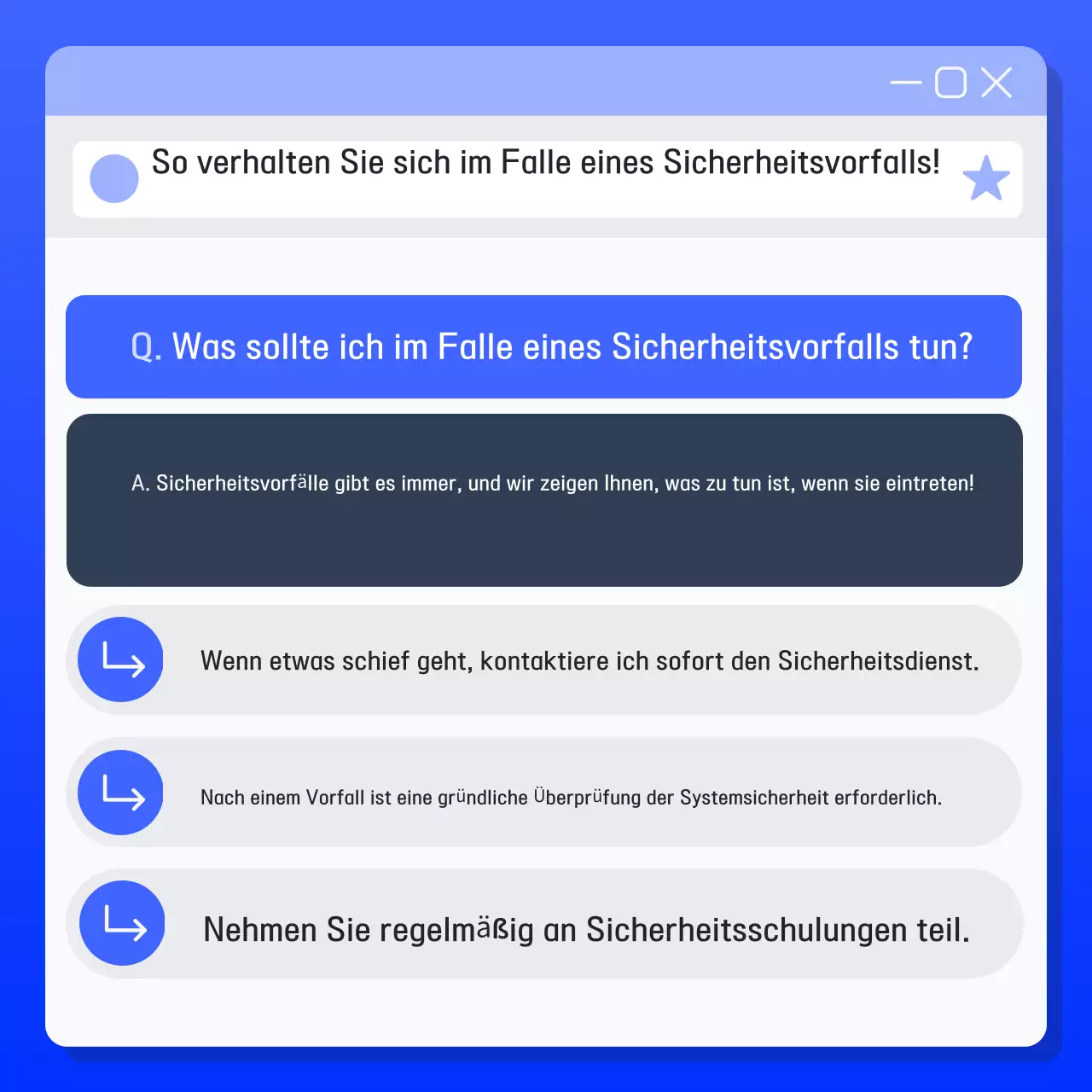Blue Modern Sicherheitsvorkehrungen