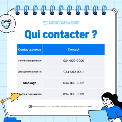 Instructions de demande de renseignements simples bleu clair