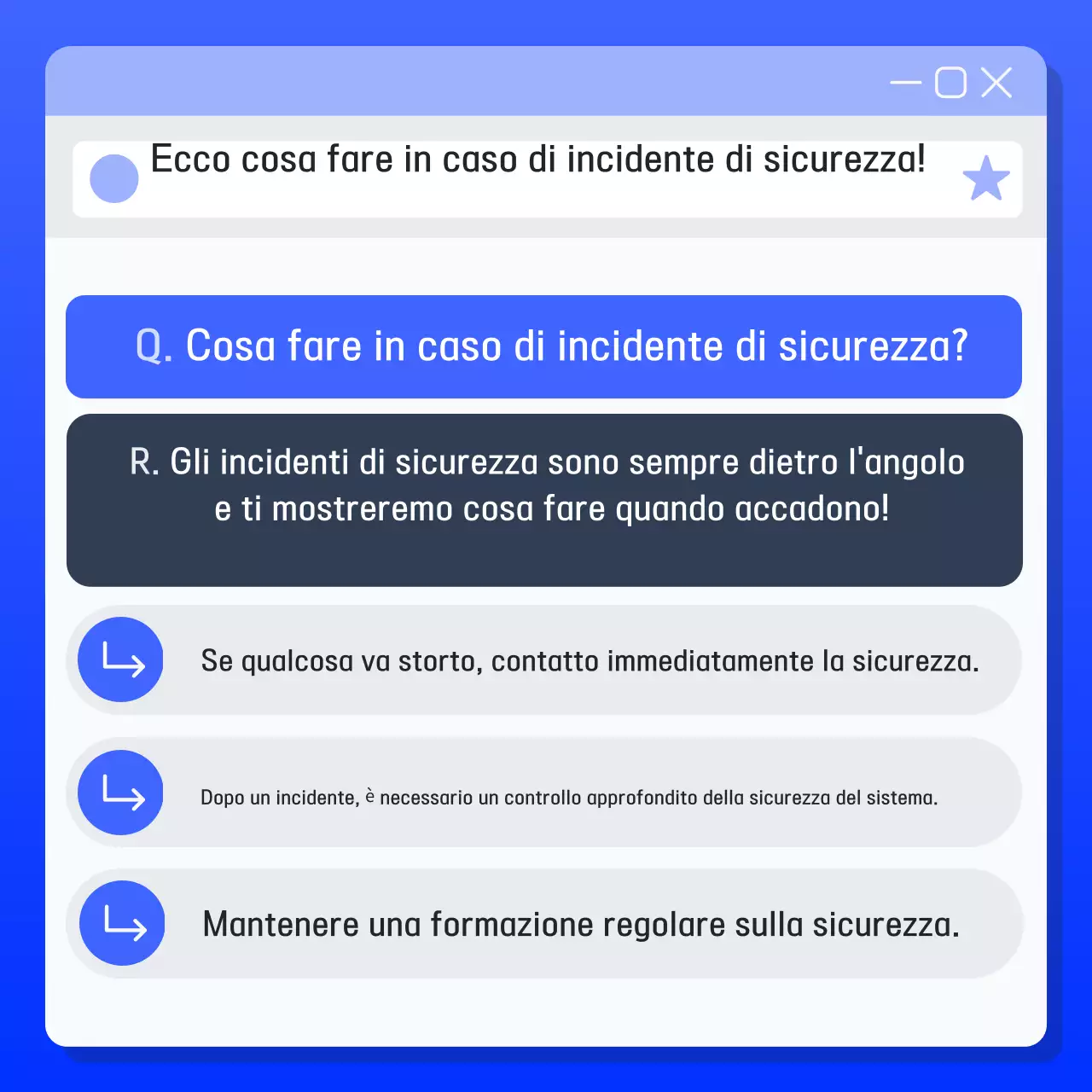 Precauzioni di sicurezza moderne blu