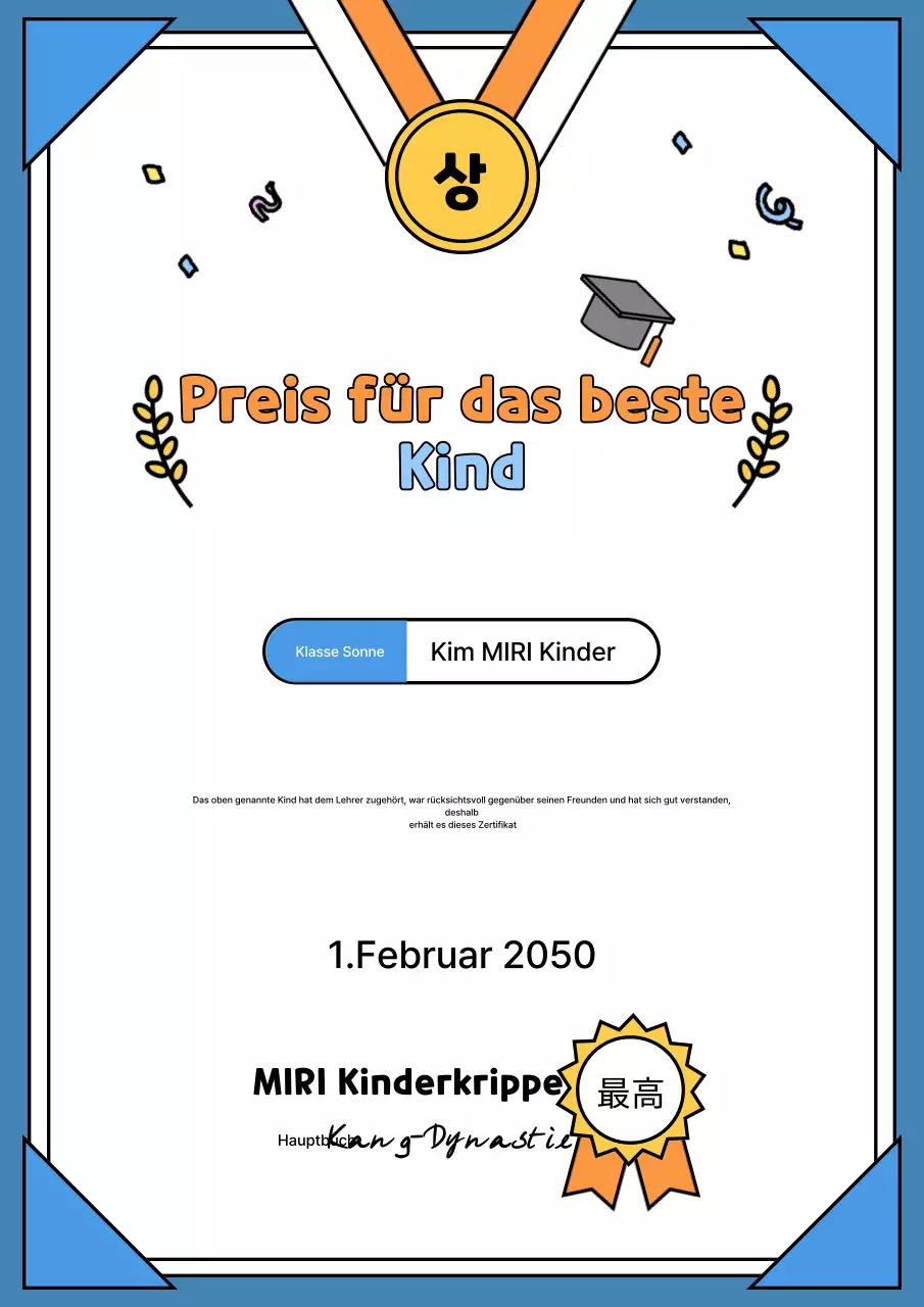 Blau Einfaches Listing