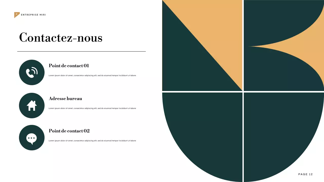 plan de marketing géométrique sarcelle