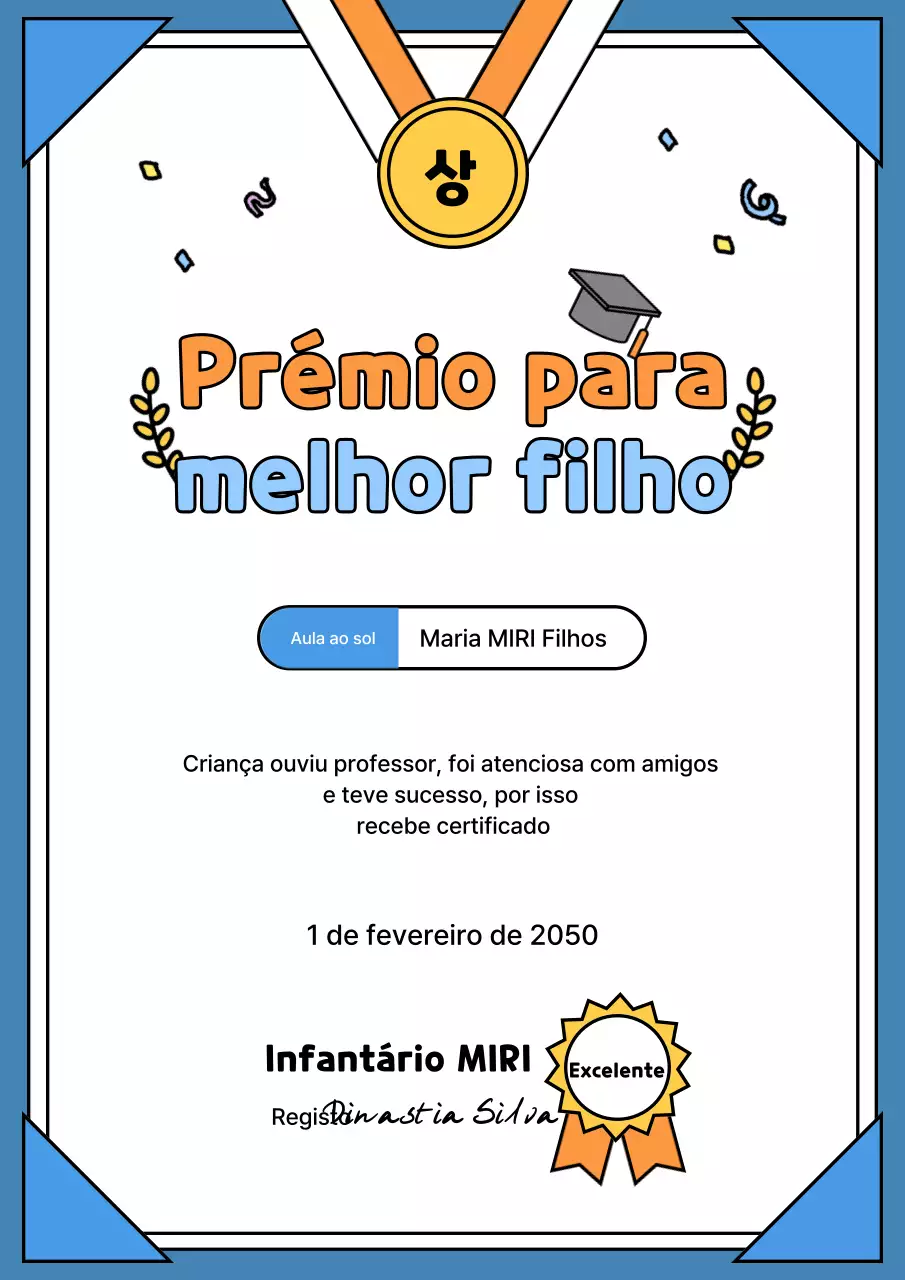 Listagem simples azul
