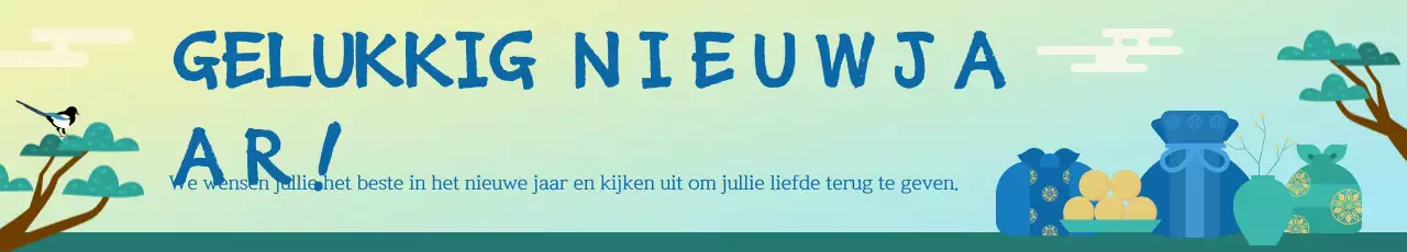 Traditionele nieuwjaarswensen met munt